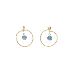 K18YG Blue Topaz Bông tai - Hàng hiệu Chính hãng