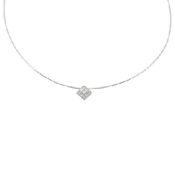 Dây chuyền kim cương Pave PT900/K18WG 0.50CT - Hàng hiệu Chính hãng