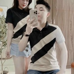 ÁO ĐÔI POLO KẺ CHÉO NAM NỮ 85185