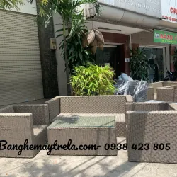 Bàn ghế sofa vuông mây nhựa 726745
