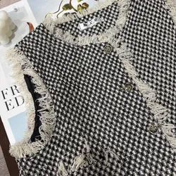 Áo Gile vải dạ tweed mặc lên siêu sang 726741