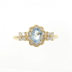 Nhẫn aquamarine K18YG hoa 0.29CT 667294