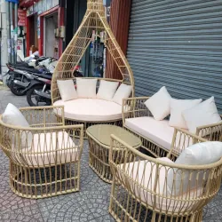 Sofa mây nhựa sân vườn 715348