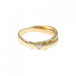 Nhẫn kim cương K18YG hình ruy băng