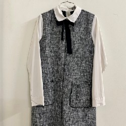 Váy dạ tweed tay sơmi