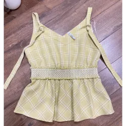 MỚI 99%***ÁO HAI DÂY KẺ CARO UPTOSECONDS SIZE S**TẶNG QUÀ + FREESHIP