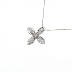 K18WG/750WG Hoa Tai Kim Cương Dây Chuyền 0.10CT - Hàng hiệu Chính hãng 860568