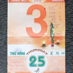 Tờ lịch rời Bloc xưa (Năm 2008)