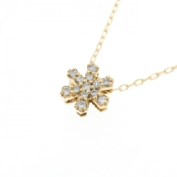 K18YG Tuyết Flake Kim Cương Dây Chuyền 0.14CT - Hàng hiệu Chính hãng 858988