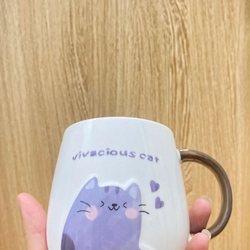 Cốc Sứ Mèo Vivacious Cat *Có Nắp Đậy