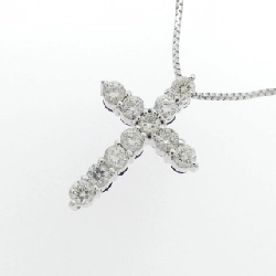 K18WG Dây chuyền kim cương chéo 0.30CT - Hàng hiệu Chính hãng 860214