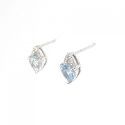 K18WG Bông tai hình trái tim Aquamarine 0.60CT - Hàng hiệu Chính hãng 868687