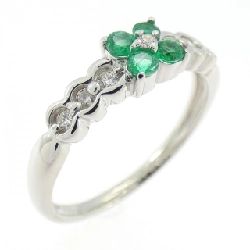 Nhẫn ngọc lục bảo PT900 hoa 0.17CT