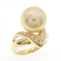 Nhẫn ngọc trai trắng K18YG 11.5mm - Hàng hiệu Authentic