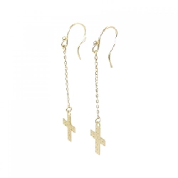 K18YG Khuyên tai hình chữ thập - Hàng hiệu Chính hãng 869387