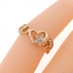 Nhẫn kim cương K10PG hình trái tim × hoa 0.07CT 670128