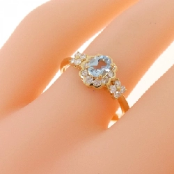 Nhẫn aquamarine K18YG hoa 0.29CT 667294