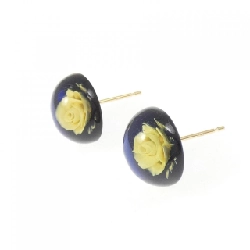 K18YG Rose Hổ phách Bông tai - Hàng hiệu Chính hãng 869532