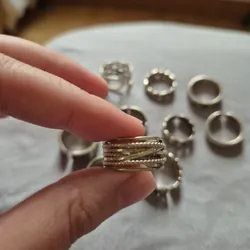 10 nhẫn nữ free size chất liệu bạc và mạ bạc 564170