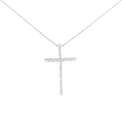 K18WG Dây chuyền kim cương chéo 0.20CT - Hàng hiệu Chính hãng