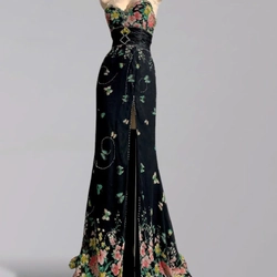 Váy quây đen dáng dài xẻ đùi hãng nhật chuẩn vintage