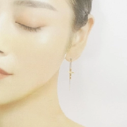 K18YG Bông tai hình chữ thập - Hàng hiệu Chính hãng 867539