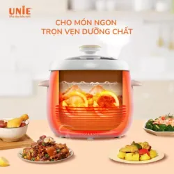 🍲 Nồi Nấu Chậm UNIE USC10W 💖 Dung Tích 1L | Lòng Gốm Ceramic Cao Cấp 🕒 Hẹn Giờ 2–12H 622041