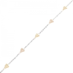 K18 Ba màu Heart Bracelet - Hàng hiệu Authentic