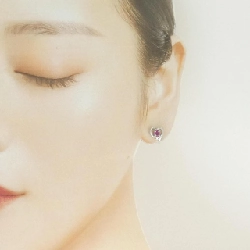 PT900 Bông tai hình trái tim Ruby - Hàng hiệu Chính hãng 867715