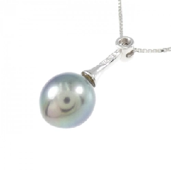 K18WG Ngọc trai đen dây chuyền 9.6mm - Hàng hiệu Chính hãng 856779