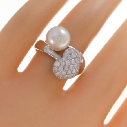 Nhẫn ngọc trai Akoya 18KTWG hình trái tim 8.3mm - Hàng hiệu Authentic 855165