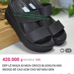 Dép xuồng đế cao CROCS  540389
