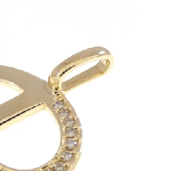 K18YG Chữ cái R Mặt dây chuyền kim cương 0.15CT - Hàng hiệu Chính hãng 870199