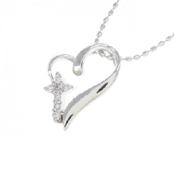 K10WG Heart × Cross Diamond Necklace 0.04CT - Hàng hiệu Authentic 865409