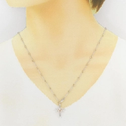 K18WG/K18PG Dây chuyền kim cương chéo 0.27CT - Hàng hiệu Chính hãng 865847