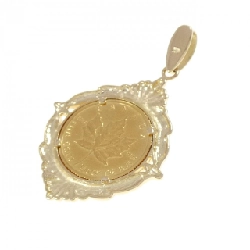 K18YG(枠) Đồng xu mặt dây chuyền - Hàng hiệu Authentic 863621