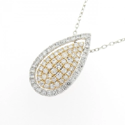 K18YG/PT950 2WAY Pave Diamond Necklace 0.18CT - Hàng hiệu Authentic 860435