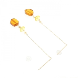 K18YG Bông tai hổ phách - Hàng hiệu Authentic 876769