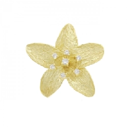 K18YG/K18WG Hoa văn Kim cương Brooch 0.10CT - Hàng hiệu Chính hãng