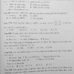 1111 Câu Hỏi Trắc Nghiệm Sinh Học xưa 8123