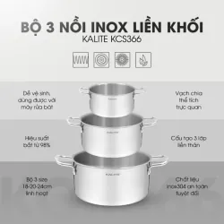 Bộ nồi KCS366 🔥 Nồi inox đa năng, nấu nhanh tiện lợi 716099