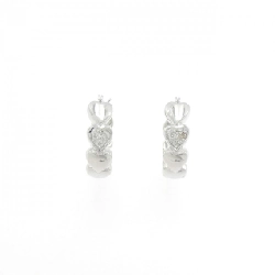 K14WG Bông tai kim cương hình trái tim 0.06CT - Hàng hiệu Chính hãng