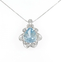 K18WG Aquamarine Necklace 10.79CT - Hàng hiệu Authentic
