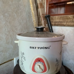 Nồi nấu chậm Đạt Tường 2.5L màu trắng ngà đã sử dụng 