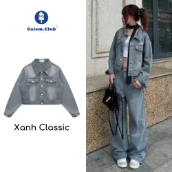 Calem Club - Áo khoác jean form Croptop form unisex 977528