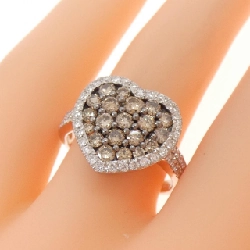 Nhẫn kim cương pavé hình trái tim K18WG/K18BG 1.28CT 668281
