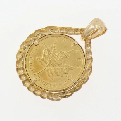 K18YG(枠) Đồng xu mặt dây chuyền - Hàng hiệu Authentic 865108