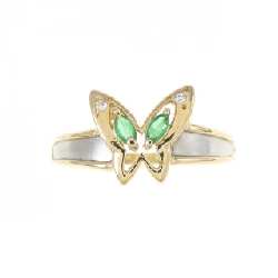 Nhẫn ngọc lục bảo K18YG/PT hình bướm 673429