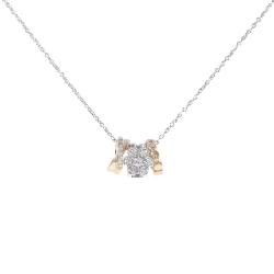 Dây chuyền kim cương hoa K18WG/K18PG 0.02CT - Hàng hiệu Authentic