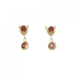 K18YG Garnet Bông tai - Hàng hiệu Chính hãng